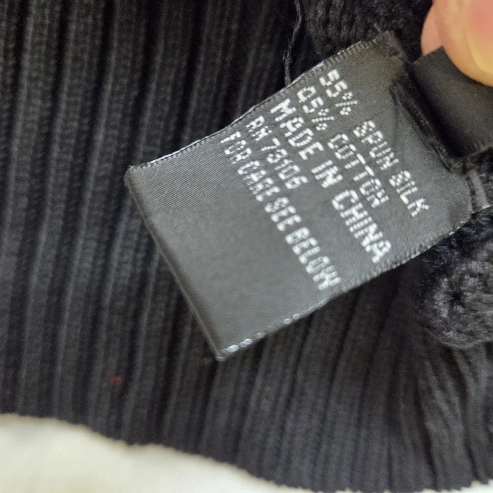 Vintage Michael Simon Embellished Knit‎ Cardigan Black Floral Applique Sweater L